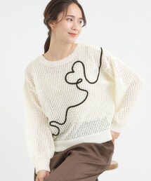 コード刺繍アソートメッシュカーディガン
