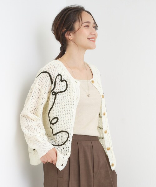 セール】コード刺繍アソートメッシュカーディガン（カーディガン