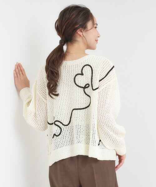 Cutie Blonde(キューティーブロンド)の「コード刺繍アソートメッシュカーディガン(カーディガン/ボレロ・レディース・ベージュ/レッド系/ピンク系その他/ブラック/オフホワイト/ブラウン系その他2・00)」の8枚目の写真