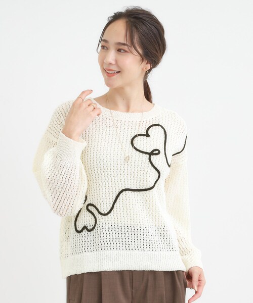 Cutie Blonde(キューティーブロンド)の「コード刺繍アソートメッシュカーディガン(カーディガン/ボレロ・レディース・ベージュ/レッド系/ピンク系その他/ブラック/オフホワイト/ブラウン系その他2・00)」の9枚目の写真