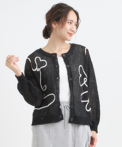 Cutie Blonde(キューティーブロンド)の「コード刺繍アソートメッシュカーディガン(カーディガン/ボレロ・レディース・ベージュ/レッド系/ピンク系その他/ブラック/オフホワイト/ブラウン系その他2・00)」の14枚目の写真