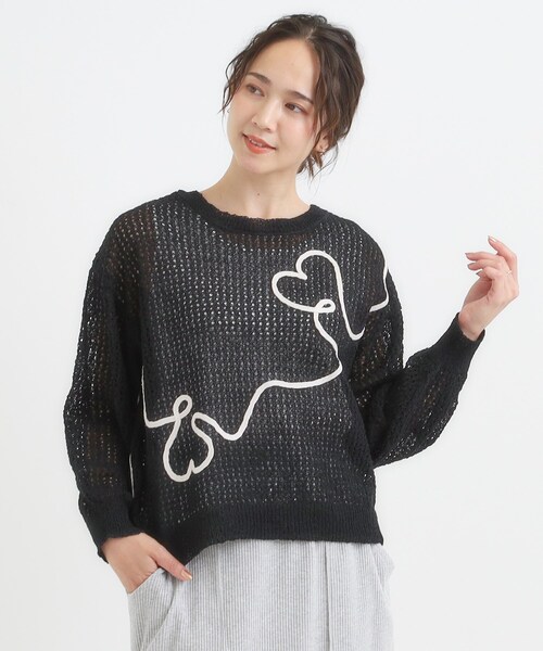 Cutie Blonde(キューティーブロンド)の「コード刺繍アソートメッシュカーディガン(カーディガン/ボレロ・レディース・ベージュ/レッド系/ピンク系その他/ブラック/オフホワイト/ブラウン系その他2・00)」の16枚目の写真