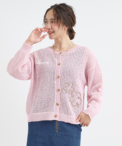 セール】コード刺繍アソートメッシュカーディガン（カーディガン