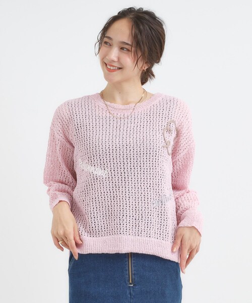 セール】コード刺繍アソートメッシュカーディガン（カーディガン