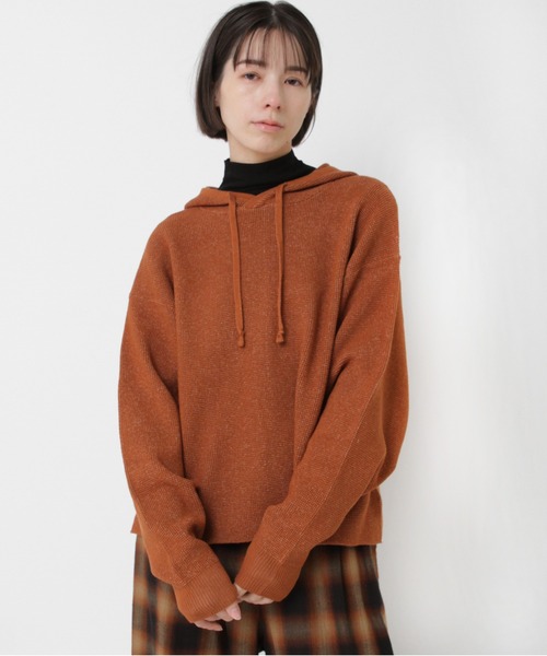 RNA-N(アールエヌエーエヌ)の「K2726 ワッフルニットフーディー(パーカー・レディース・キナリ/オレンジ/グリーン・FREE)」の6枚目の写真