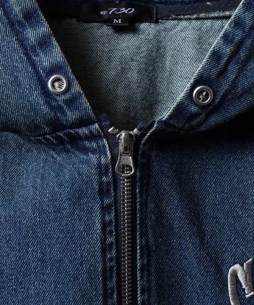 RE730(アールイーセブンサーティー)の「RE730 Denim Cross デニムZIPパーカー クロス十字(ブルゾン・メンズ・ブルー/サックスブルー/ブラック・L/M)」の11枚目の写真