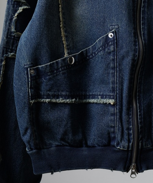 RE730(アールイーセブンサーティー)の「RE730 Denim Cross デニムZIPパーカー クロス十字(ブルゾン・メンズ・ブルー/サックスブルー/ブラック・L/M)」の14枚目の写真