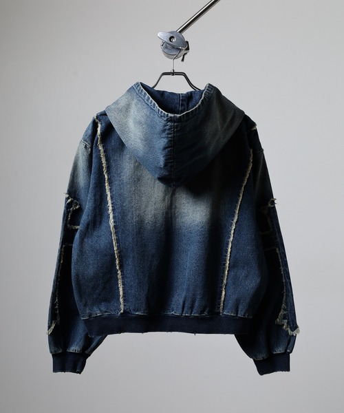 RE730(アールイーセブンサーティー)の「RE730 Denim Cross デニムZIPパーカー クロス十字(ブルゾン・メンズ・ブルー/サックスブルー/ブラック・L/M)」の19枚目の写真