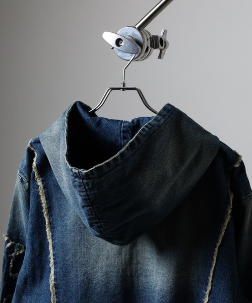 RE730(アールイーセブンサーティー)の「RE730 Denim Cross デニムZIPパーカー クロス十字(ブルゾン・メンズ・ブルー/サックスブルー/ブラック・L/M)」の20枚目の写真