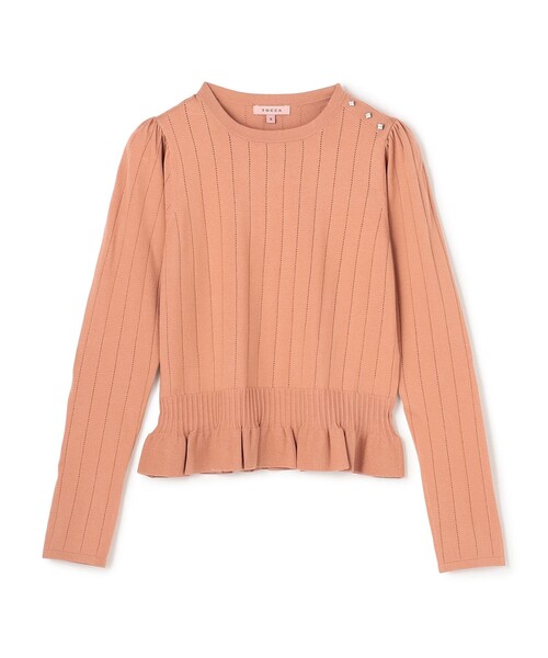 TOCCA(トッカ)の「IN ROMANCE ペプラム ニットプルオーバー(ニット/セーター・レディース・ピンクベージュ/ブラック系・SMALL/MEDIUM)」の7枚目の写真