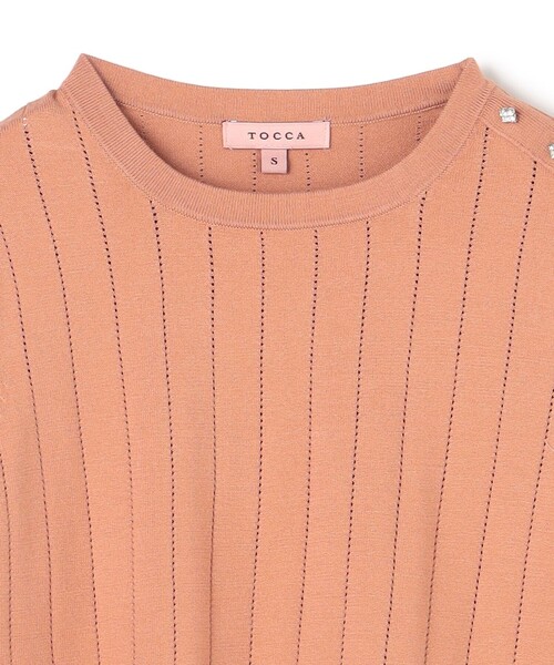 TOCCA(トッカ)の「IN ROMANCE ペプラム ニットプルオーバー(ニット/セーター・レディース・ピンクベージュ/ブラック系・SMALL/MEDIUM)」の9枚目の写真