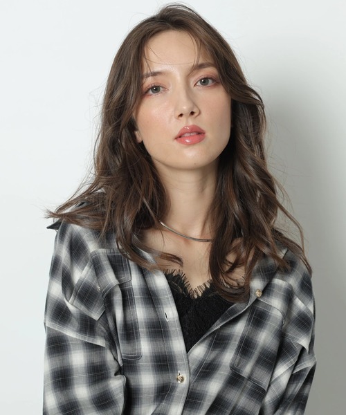 チェックシャツレーストリムニットセット（ニット/セーター