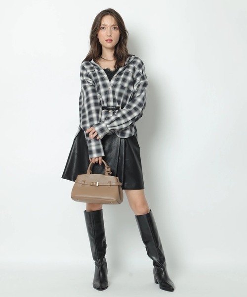 新品タグ付Apuweiser-riche チェックシャツレーストリムニットセット