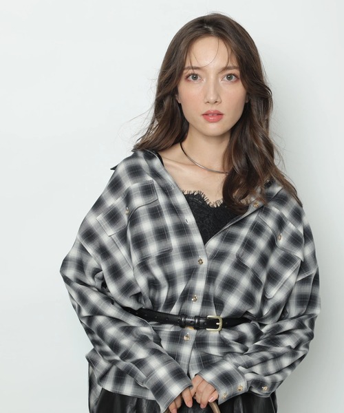 Apuweiser-riche（アプワイザーリッシェ）の「チェックシャツレーストリムニットセット（ニット/セーター・レディース・ホワイト系その他・2）」の10枚目の写真