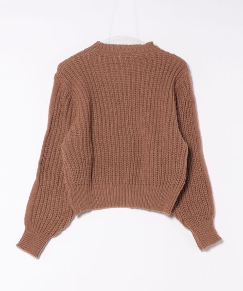 NO WAY（ノーウェイ）の「/ボリュームアームニットトップス(LEY)（ニット/セーター・レディース・ブラウン/ベージュ・FREE）」の3枚目の写真