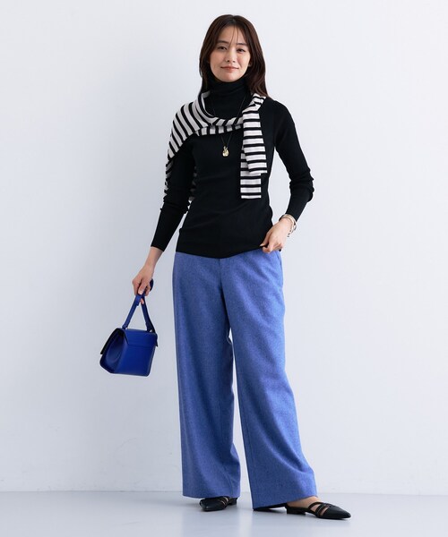 INDIVI（インディヴィ）の「【洗える／毛玉になりにくい】エクストラファインウール リブタートルニット（ニット/セーター・レディース・チャコール/ブラック/レッド系1/サックスブルー/オフホワイト/ベージュ系その他5・05/13/15 /34/38/19）」の13枚目の写真