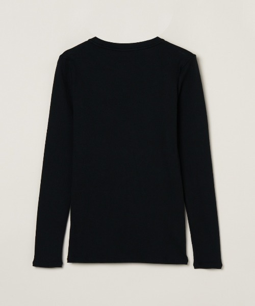 three dots(スリードッツ)の「ファンデーションコットン ロングスリーブT(Tシャツ/カットソー・レディース・ブラック/ホワイト・SMALL/MEDIUM)」の8枚目の写真