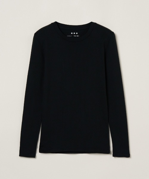 three dots(スリードッツ)の「ファンデーションコットン ロングスリーブT(Tシャツ/カットソー・レディース・ブラック/ホワイト・SMALL/MEDIUM)」の9枚目の写真