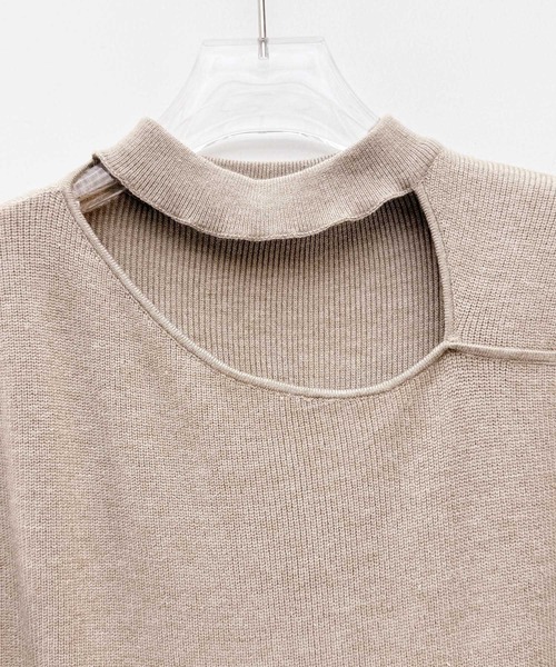 SAISON DE PAPILLON（セゾンドパピヨン）の「レディース チョーカーネックニットロングワンピース マキシ丈 きれいめ（ワンピース・レディース・ブラック/グレー/ベージュ・M/L）」の6枚目の写真