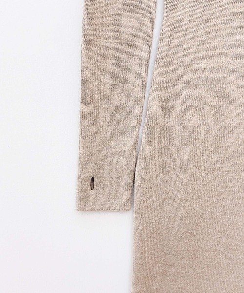 SAISON DE PAPILLON（セゾンドパピヨン）の「レディース チョーカーネックニットロングワンピース マキシ丈 きれいめ（ワンピース・レディース・ブラック/グレー/ベージュ・M/L）」の5枚目の写真