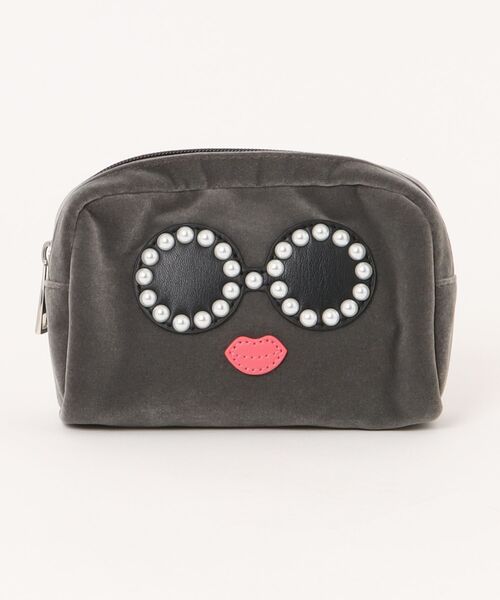 LAZY SUSAN(レイジースーザン)の「ポーチ アジョリーベロア(ポーチ・レディース・ピンク/グレー・FREE)」の2枚目の写真