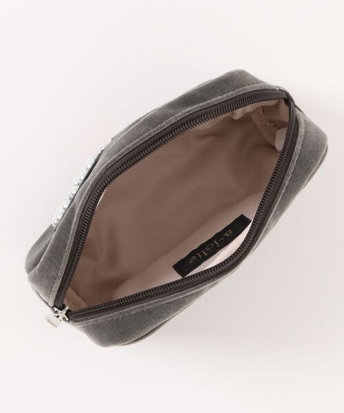 LAZY SUSAN(レイジースーザン)の「ポーチ アジョリーベロア(ポーチ・レディース・ピンク/グレー・FREE)」の5枚目の写真