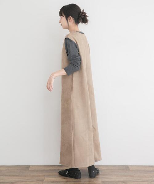 ITEMS URBANRESEARCH(アイテムズ アーバンリサーチ)の「『静電気防止』フェイクスエードジャンパースカート(ワンピース・レディース・ブラウン/モカ・FREE)」の14枚目の写真