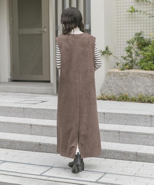 ITEMS URBANRESEARCH（アイテムズ アーバンリサーチ）の「『静電気防止』フェイクスエードジャンスカ（ワンピース・レディース・ブラウン/モカ・FREE）」の14枚目の写真