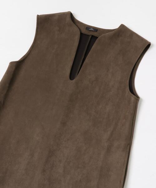 ITEMS URBANRESEARCH（アイテムズ アーバンリサーチ）の「『静電気防止』フェイクスエードジャンスカ（ワンピース・レディース・ブラウン/モカ・FREE）」の16枚目の写真