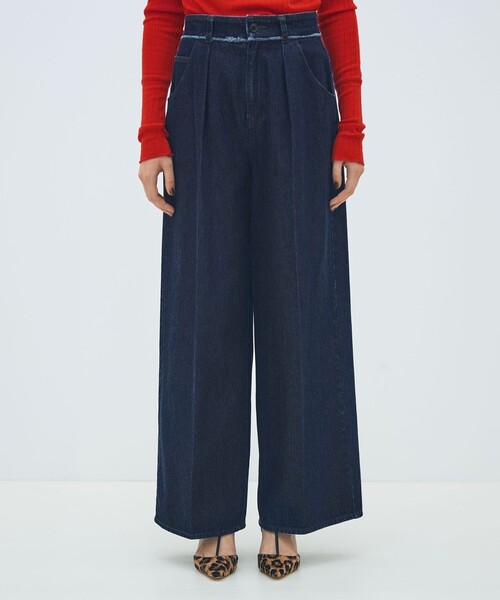 MACPHEE(マカフィー)の「ハードツイストデニム ワイドパンツ(デニムパンツ・レディース・ネイビー・32/34/36)」の3枚目の写真