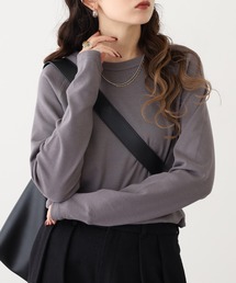 OMNES（オムネス）の「ストレッチジャガード　クルーネック長袖Tシャツ（Tシャツ/カットソー）」