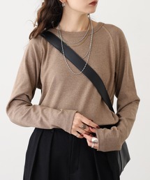 OMNES（オムネス）の「ストレッチジャガード　クルーネック長袖Tシャツ（Tシャツ/カットソー）」