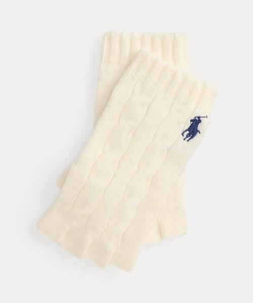ケーブル ウールカシミヤ フィンガーレス グローブ（手袋）｜POLO