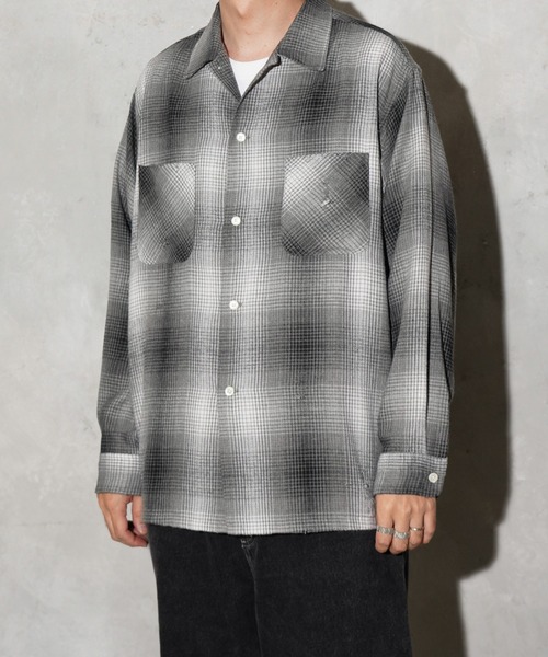 C.E.L.STORE（セルストア）の「DAN RIVER / ダンリバー DAMAGED BOX SHIRTS ダメージ加工 ボックスシルエット シャツ チェック ブラック（シャツ/ブラウス・メンズ・ベージュ/ブラック/グレー・LARGE/MEDIUM）」の4枚目の写真