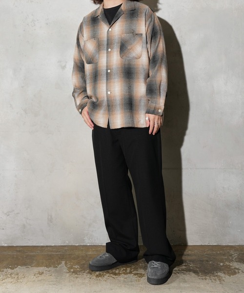 C.E.L.STORE（セルストア）の「DAN RIVER / ダンリバー DAMAGED BOX SHIRTS ダメージ加工 ボックスシルエット シャツ チェック ブラック（シャツ/ブラウス・メンズ・ベージュ/ブラック/グレー・LARGE/MEDIUM）」の7枚目の写真