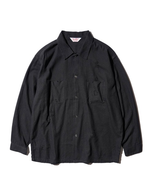 C.E.L.STORE（セルストア）の「DAN RIVER / ダンリバー DAMAGED BOX SHIRTS ダメージ加工 ボックスシルエット シャツ チェック ブラック（シャツ/ブラウス・メンズ・ベージュ/ブラック/グレー・LARGE/MEDIUM）」の10枚目の写真