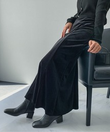 【on:nue】[サイズ展開あり] 切り替えベロアマーメイドロングスカート