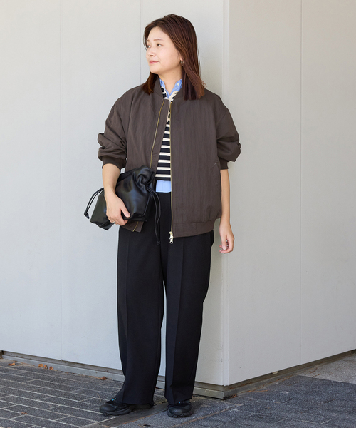 JOURNAL STANDARD（ジャーナルスタンダード）の「《追加2》【洗える】Light MA-1（MA-1・レディース・チョコ/ブラック系その他・FREE）」の3枚目の写真