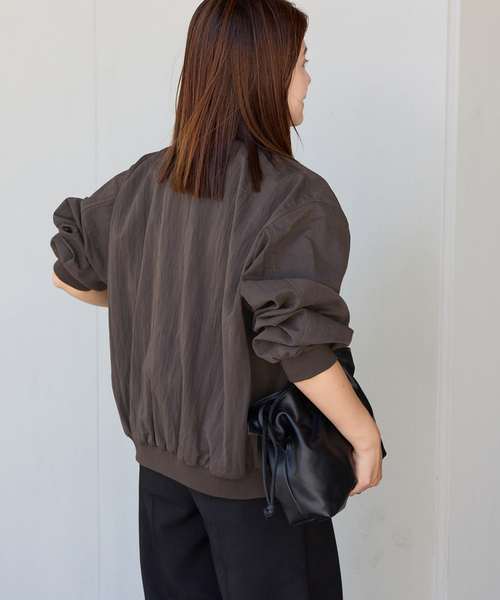 JOURNAL STANDARD（ジャーナルスタンダード）の「《追加2》【洗える】Light MA-1（MA-1・レディース・チョコ/ブラック系その他・FREE）」の7枚目の写真