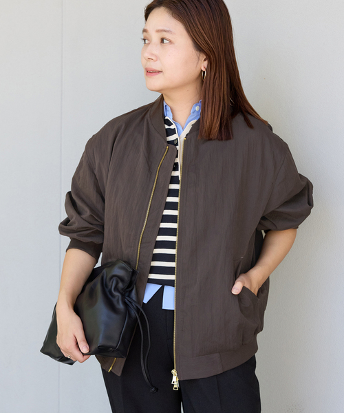 JOURNAL STANDARD（ジャーナルスタンダード）の「《追加2》【洗える】Light MA-1（MA-1・レディース・チョコ/ブラック系その他・FREE）」の9枚目の写真