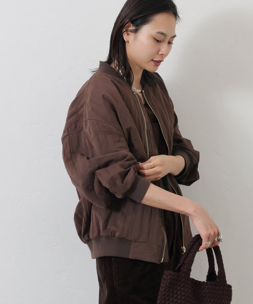 JOURNAL STANDARD（ジャーナルスタンダード）の「《追加2》【洗える】Light MA-1（MA-1・レディース・チョコ/ブラック系その他・FREE）」の13枚目の写真