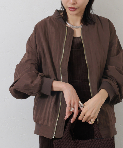 JOURNAL STANDARD（ジャーナルスタンダード）の「《追加2》【洗える】Light MA-1（MA-1・レディース・チョコ/ブラック系その他・FREE）」の14枚目の写真