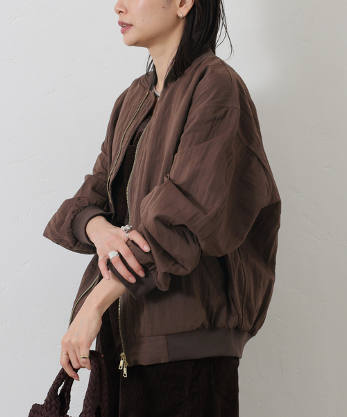 JOURNAL STANDARD（ジャーナルスタンダード）の「《追加2》【洗える】Light MA-1（MA-1・レディース・チョコ/ブラック系その他・FREE）」の15枚目の写真