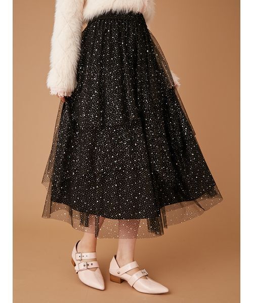 FURFUR（ファーファー）の「ラメチュールスカート（スカート・レディース・ホワイト/ブラック/ライトブルー・F）」の7枚目の写真