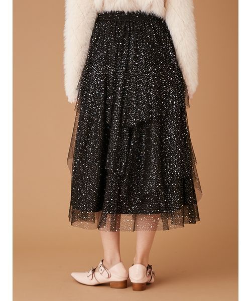 FURFUR（ファーファー）の「ラメチュールスカート（スカート・レディース・ホワイト/ブラック/ライトブルー・F）」の8枚目の写真