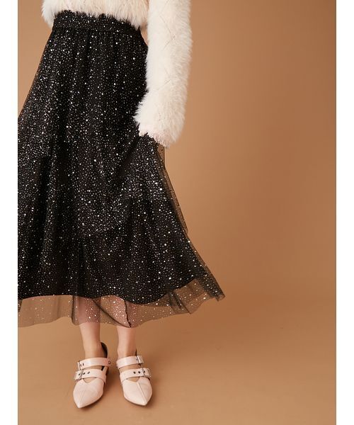 FURFUR（ファーファー）の「ラメチュールスカート（スカート・レディース・ホワイト/ブラック/ライトブルー・F）」の10枚目の写真