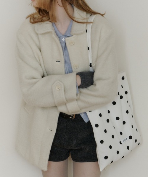 GIUNON（ジウノン）の「key hook dot tote / キーフックドットトートバッグ（トートバッグ・レディース・ブラック/ホワイト・FREE）」の8枚目の写真