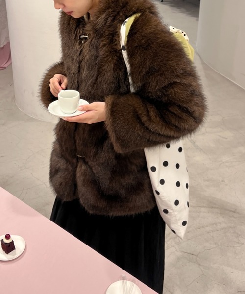 GIUNON（ジウノン）の「key hook dot tote / キーフックドットトートバッグ（トートバッグ・レディース・ブラック/ホワイト・FREE）」の21枚目の写真