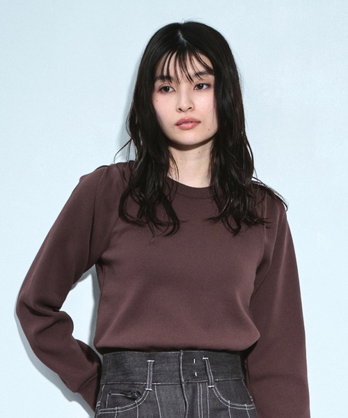 残りわずか！】ショルダータックニットトップス｜ウォッシャブル