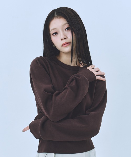 UNITED TOKYO(ユナイテッドトウキョウ)の「【残りわずか!】ショルダータックニットトップス|ウォッシャブル/オフィスカジュアル/ニット/春服(ニット/セーター・レディース・ブラウン/アイボリー/ブラック・FREE)」の16枚目の写真